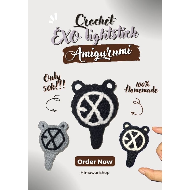 Mini Lightstick EXO crochet amigurumi (Boneka Rajut) keyring