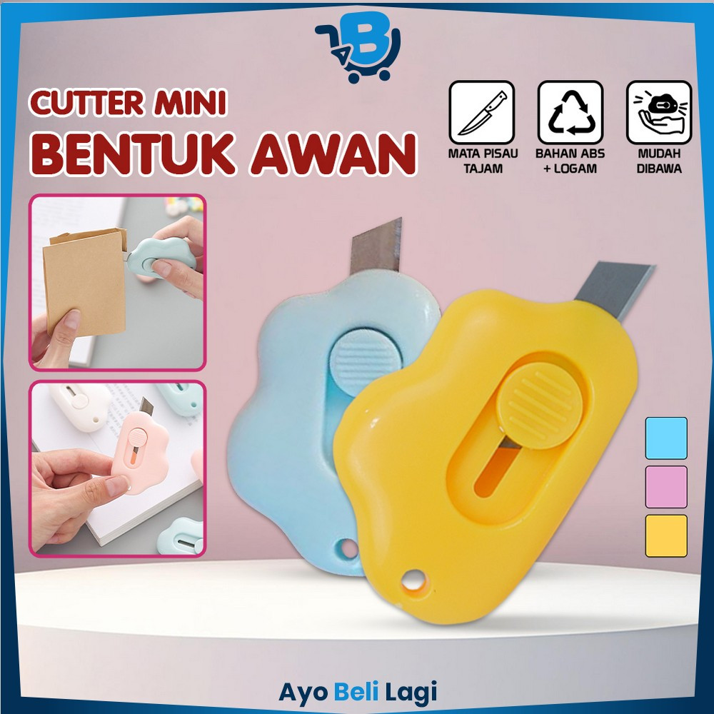 

Cutter Mini Portable Bentuk Awan Alat Tulis Kantor Lucu / Pisau Cutter Mini Alat Potong Kertas / Pisau Kartun Model Awan Impor ABL C953