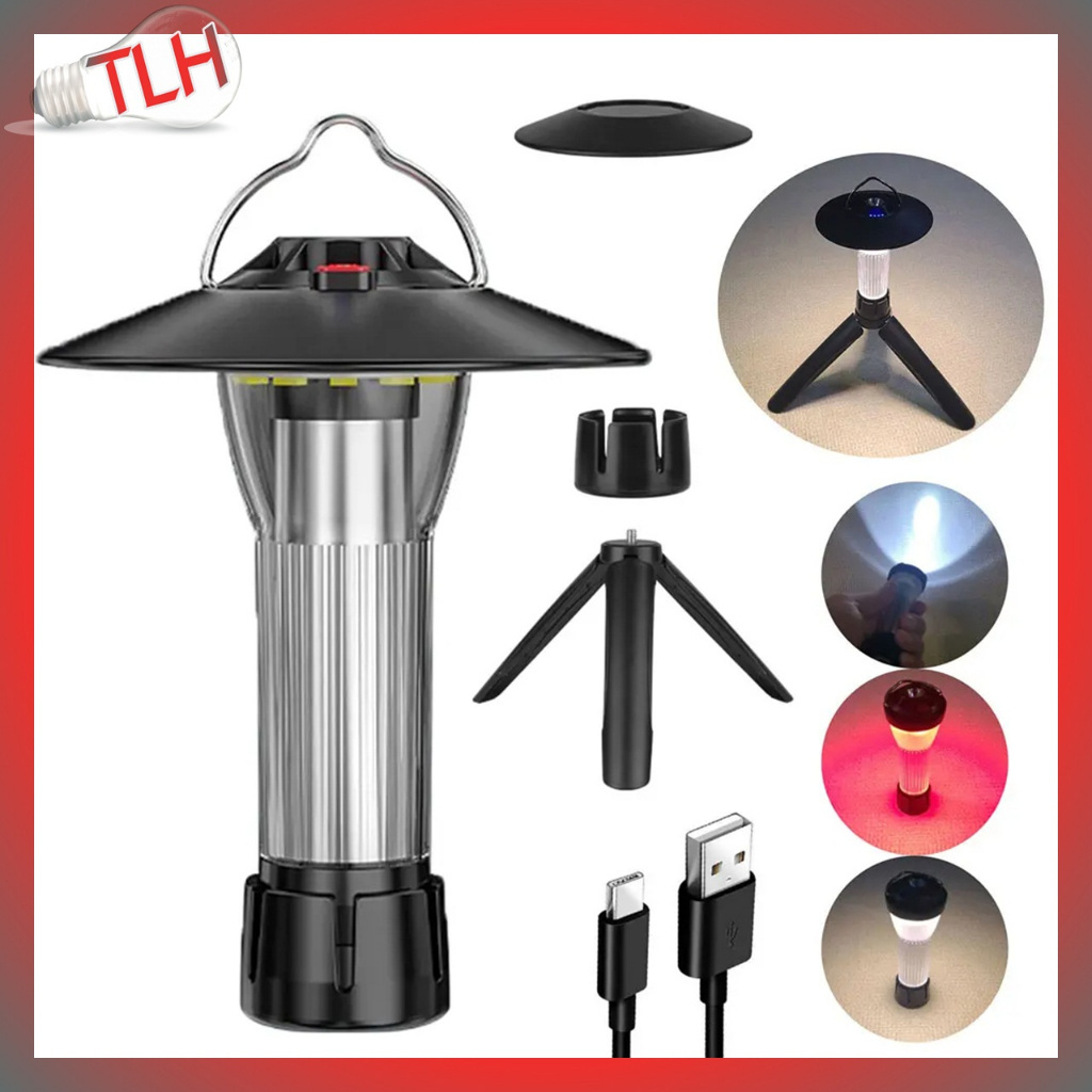 LAMPU EMERGENCY LED CAMPING DARURAT NGECAS USB OUTDOOR WATERPROOF MOBIL TAHAN LAMA 2200 MAH SENTER L