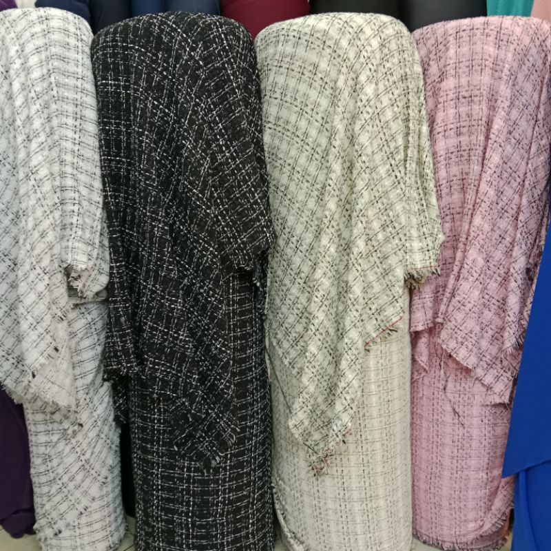 bahan kain tweed blazers garment kain tweed chanel akrilik