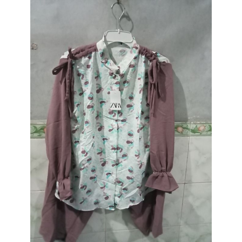 Setcel crinkle motif bunga