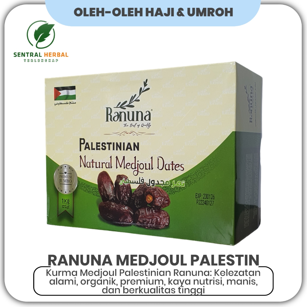 

Ranuna Palestinian Natural Medjoul Dates - Kurma Medjoul Premium Organik Isi 1 Kg