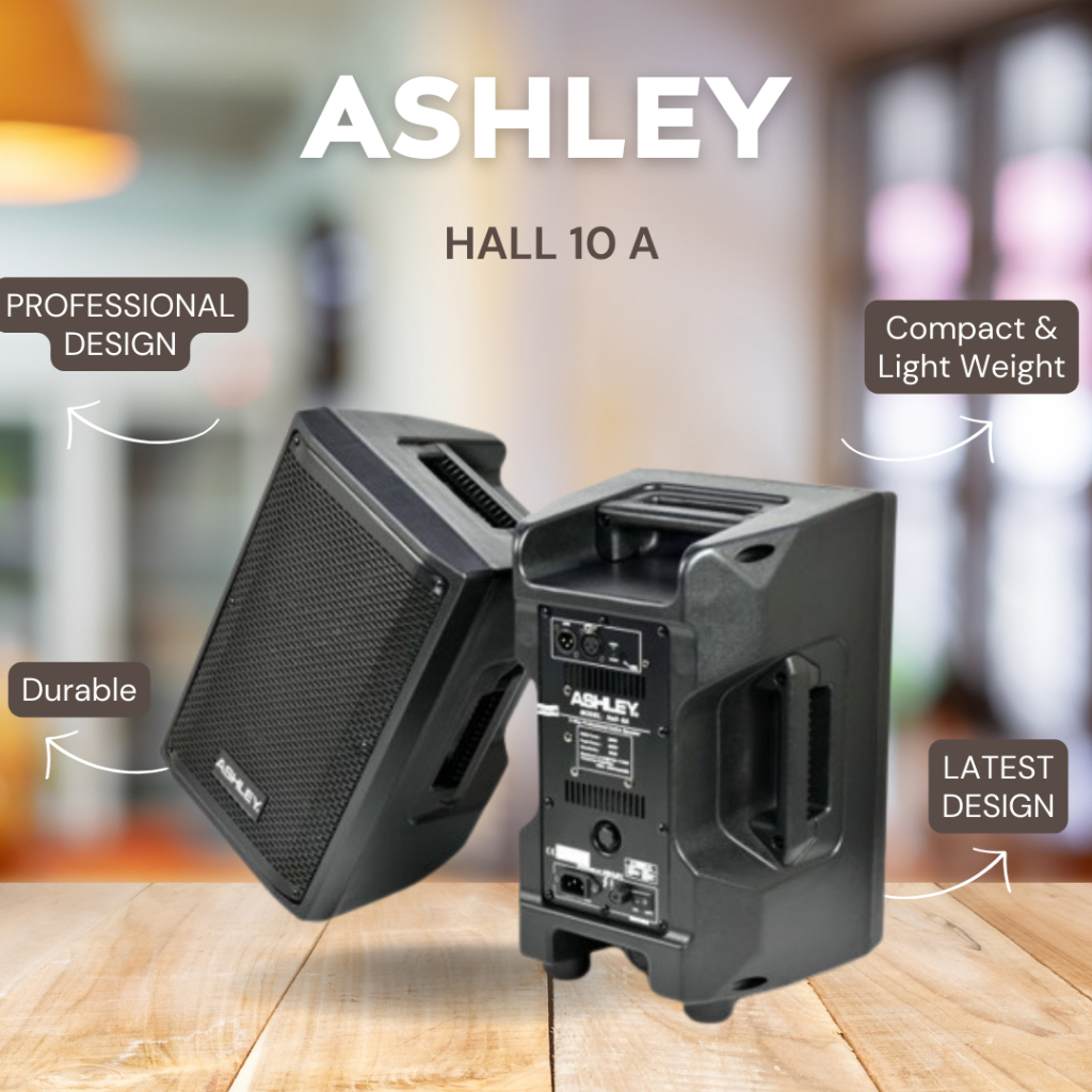 SPEAKR AKTIF ASHLEY HALL 10 A / HALL10A / HALL-10A 10 INCH FULL RANGE 2 WAY GARANSI RESMI ASHLEY