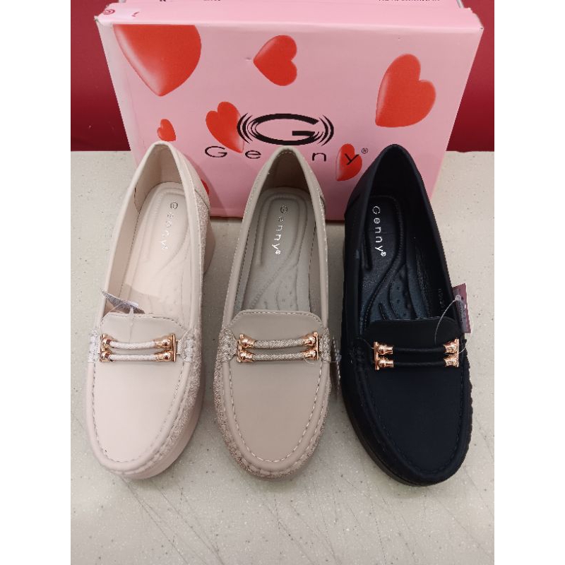 Genny sepatu wedges mokasin wanita