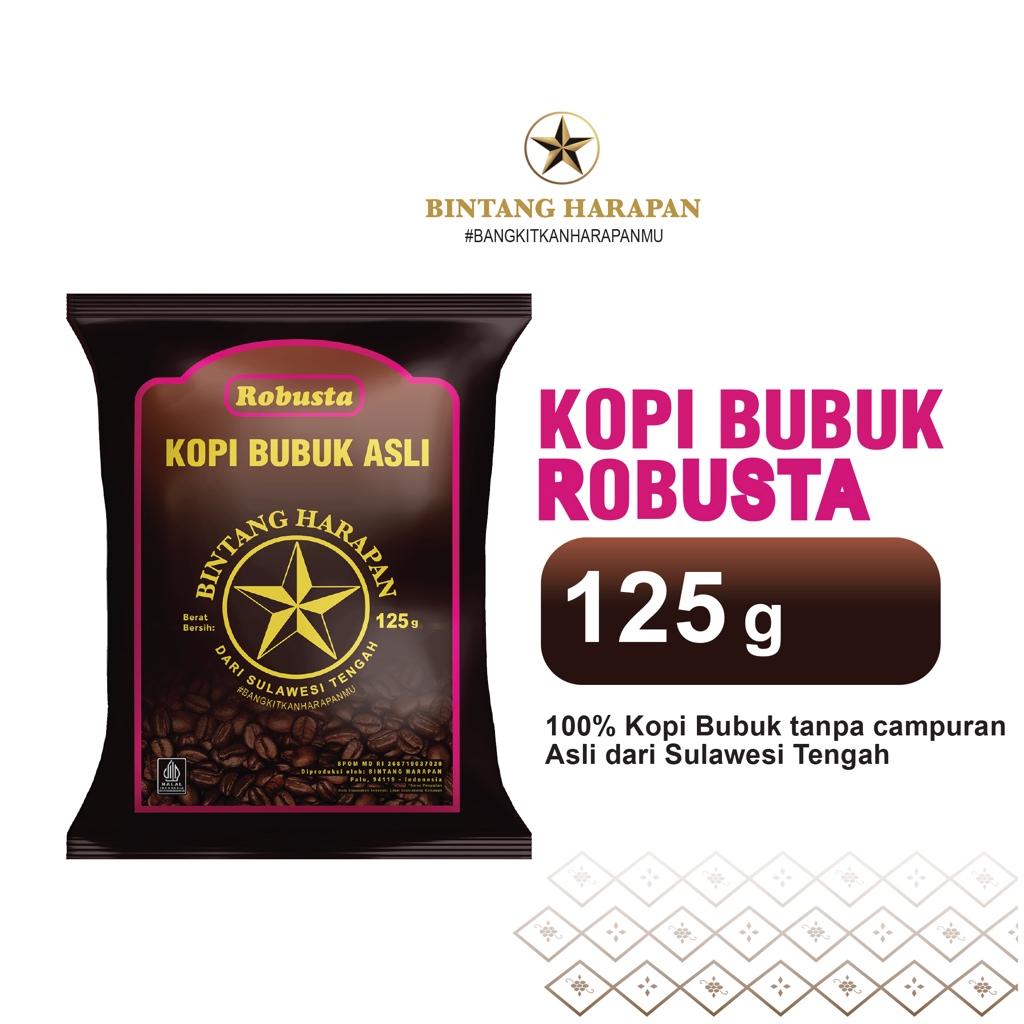 

Kopi Robusta bubuk Bintang Harapan 125gr