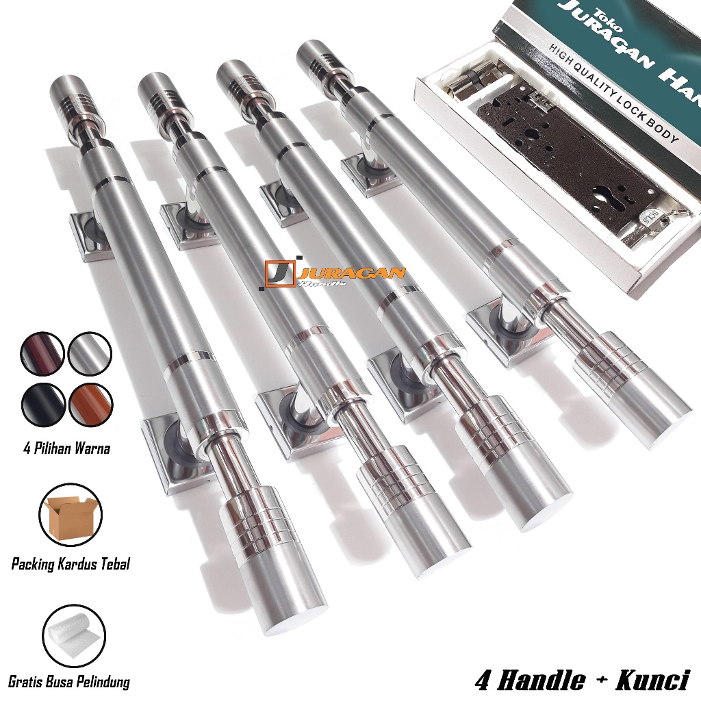 ttttaaayuuu Gagang Pintu Rumah 2 Pintu Full Set Modern 60 cm Handle Pintu kuputarung model Barbel