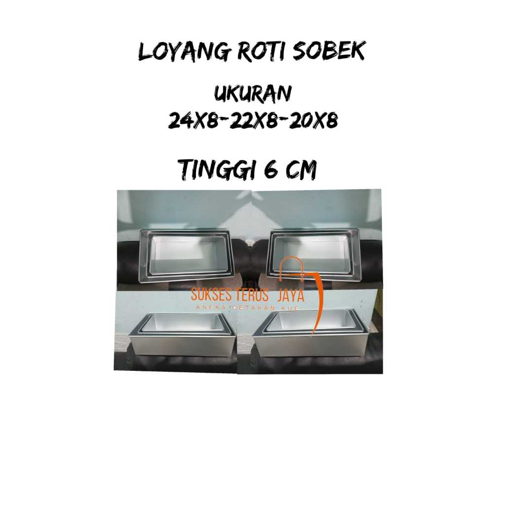 LOYANG ROTI/CETAKAN ROTI SOBEK ISI 3pcs UKURAN 20x8cm - 22x10cm - 24x12cm TINGGI 6cm BAHAN GALVALUM/
