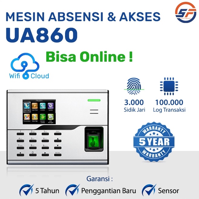 KODE C42V Mesin Absensi Wifi ZKTECO UA86 Online Include Software Absen Online ICON 86