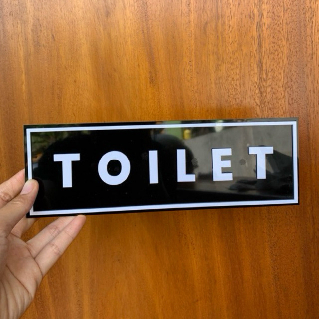 

sign akrilik TULISAN TOILET Custom Tulisan Sign Board Akrilik Warna Hitam Putih Kustom Print UV Papan Tempel Akrilik Signage Label Sticker Dinding Rambu Petunjuk Nama Ruangan