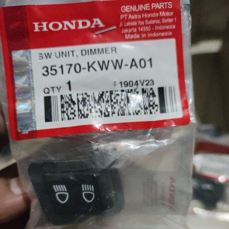 35170-KWW-A01 HGP AHM 100% ORIGINAL SAKLAR DIMMER REVO FI  35170KWWA01