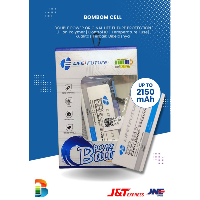 Baterai IPhone 6/6G 2IC Double Power Life Future