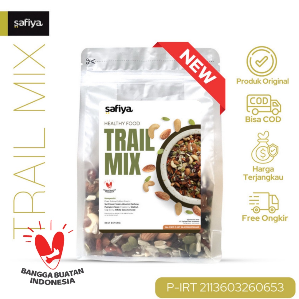 

Potongan spesial Trail Mix Original 5 Gram Dried Fruit Seed Nut Roasted Snack Sehat Safiya