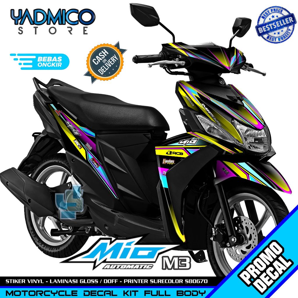 Decal Mio M3 Full Body - Stiker Motor Mio M3 Full Body - Striping Hologram Mio M3 Full Body - Stripi