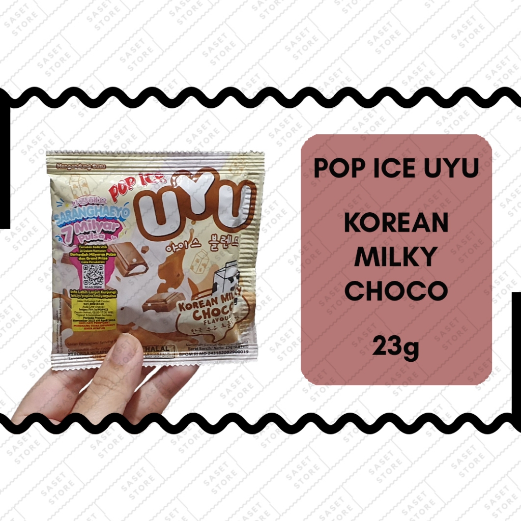 

Pop Ice Uyu Choco Korean Milky 25g Sachet Minuman Serbuk Susu Cokelat