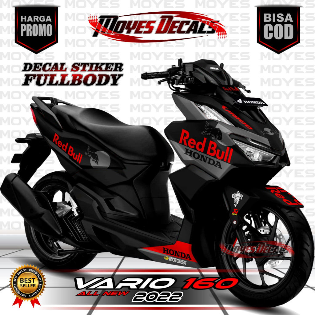 (COD) Decal Stiker vario 160 Fullbody Motip Redbull