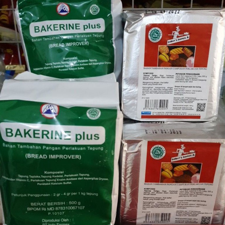 

Terdepan Bakerine PlusBakers bonus A 1gr Pelembut roti Bread Improver