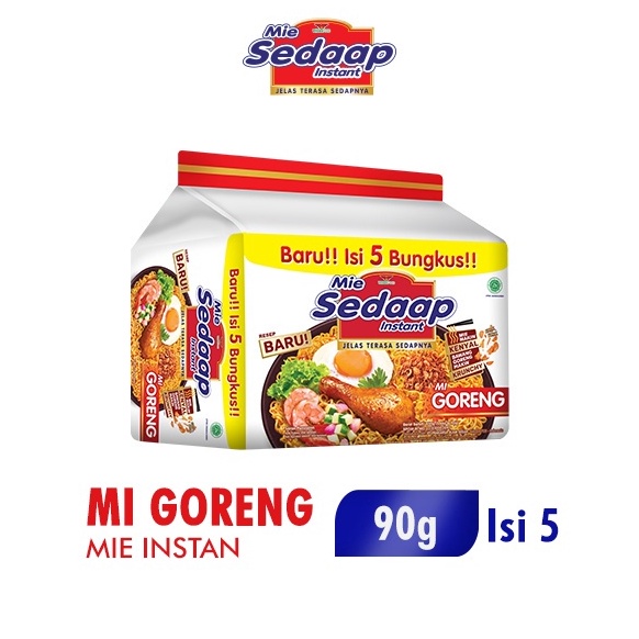 

Semuanya baru Sedaap Mie Instan Goreng Isi 5 Bag 9 gr