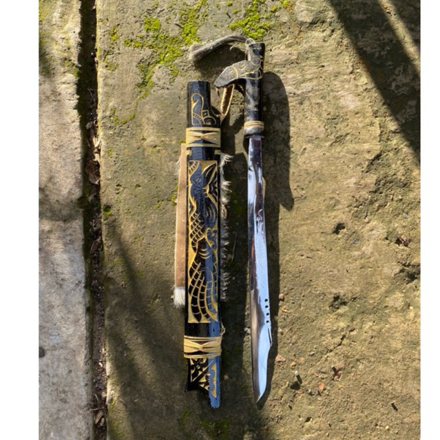 MANDAU SOUVENIR STEINLESS MOTIF NAGA KHAS DAYAK KALIMANTAN