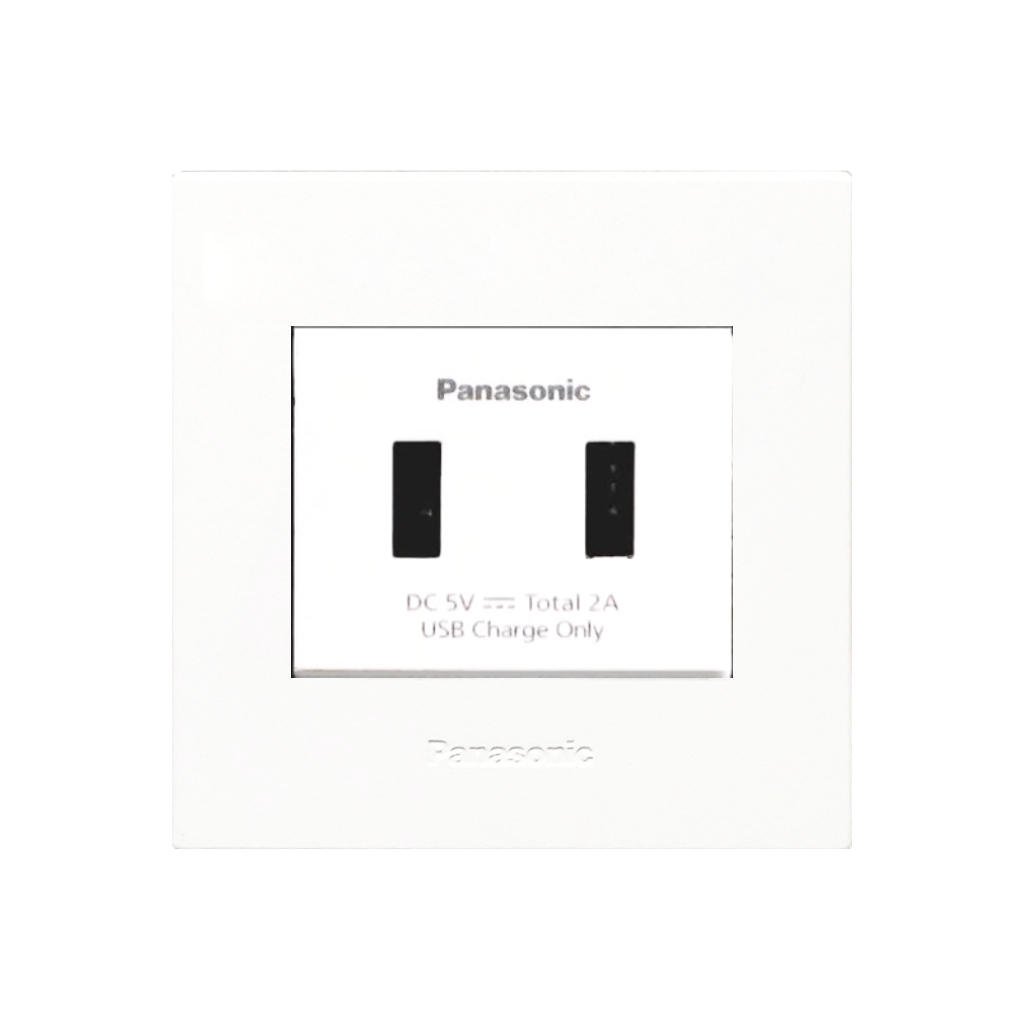 Stop Kontak Socket Colokan Outlet USB Port 2 Hole Charger Putih 220V-240V Panasonic WEF1172W WEF1172