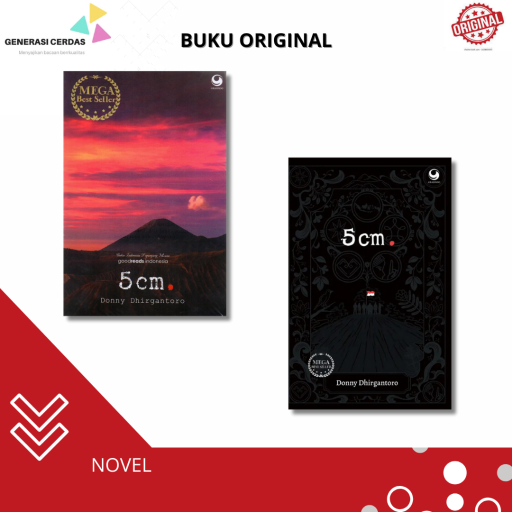 5 cm. (Cover 2024) - Novel 5 Cm Cover Lama - Donny Dhirgantoro , Donny Dhirgantoro - Generasi Cerdas