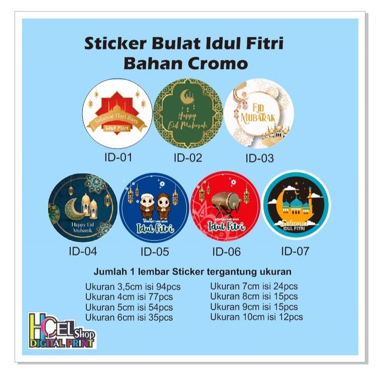 

Sticker Bulat Idul Fitri Bahan Cromo