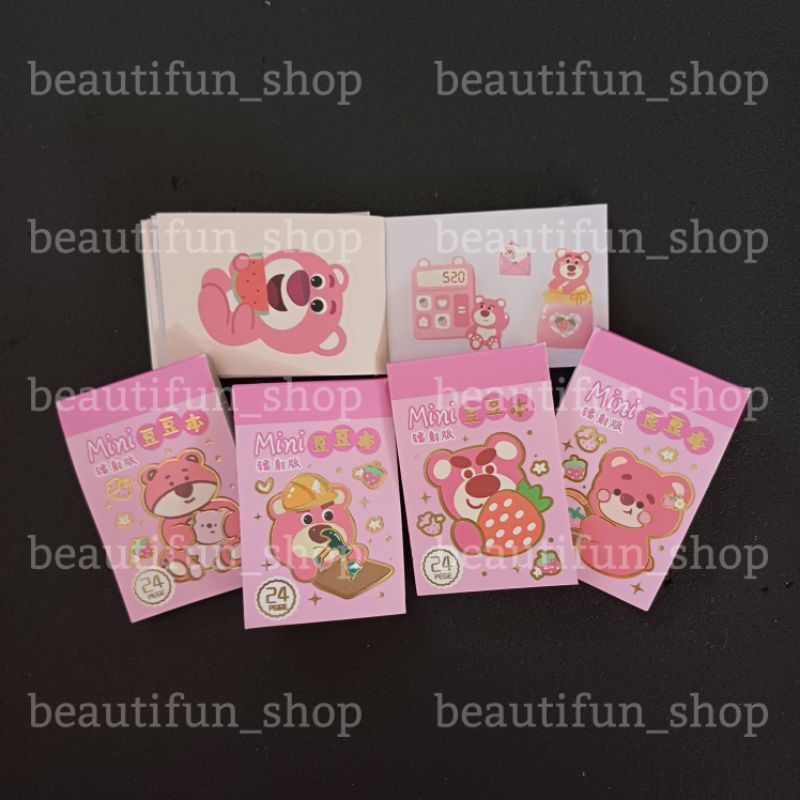 

Buku stiker mini lotso | buku sticker mini karakter kartun lotso | buku sticker lotso | buku stiker lotso beruang pink | stiker beruang pink lotso strawberry | stiker buku mini | sticker book mini lotso | buku sticker deco scrapbook journal diary stiker