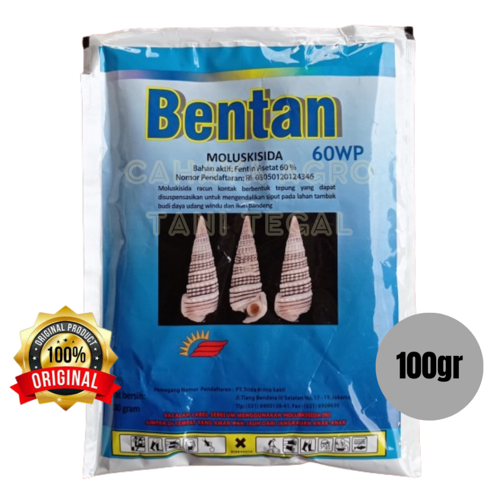 BENTAN - Bentan - 60WP - 100gr - 60 wp - 100 gram - Moluskisida - Mengendalikan siput & keong, Racun