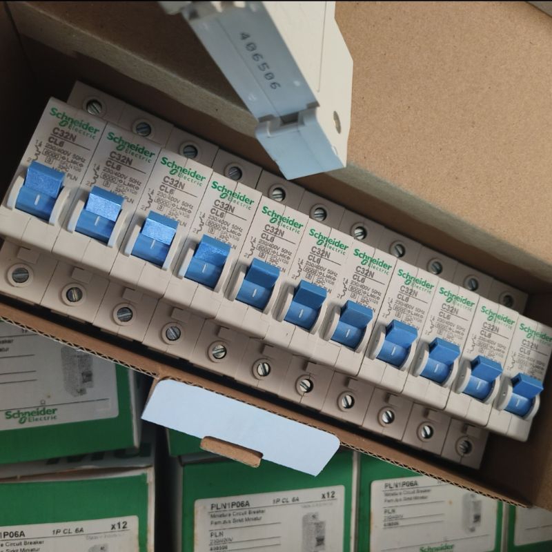MCB 6A SCHNEIDER 1PHASE BIRU ORIGINAL PLN