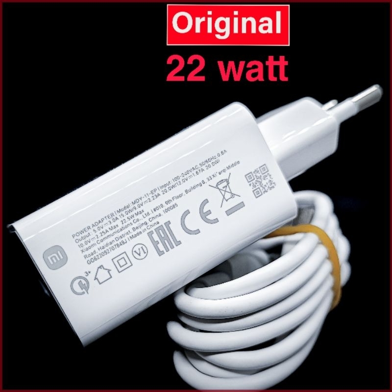 CHARGER XIAOMI TYPE C FAST CHARGING REDMI 9T NOTE 9 POCO M3 PRO ORIGINAL 22,5 WATT BAWAAN HP