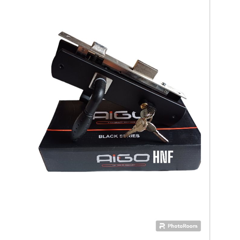 kunci pintu besar hitam full set handle pintu besar 25cm komplit kunci pintu premium