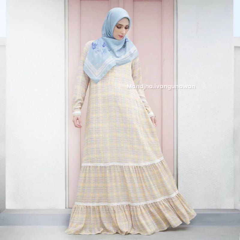 Gamis Mandjha Ivan Gunawan - Plaid Lace Dress Size L