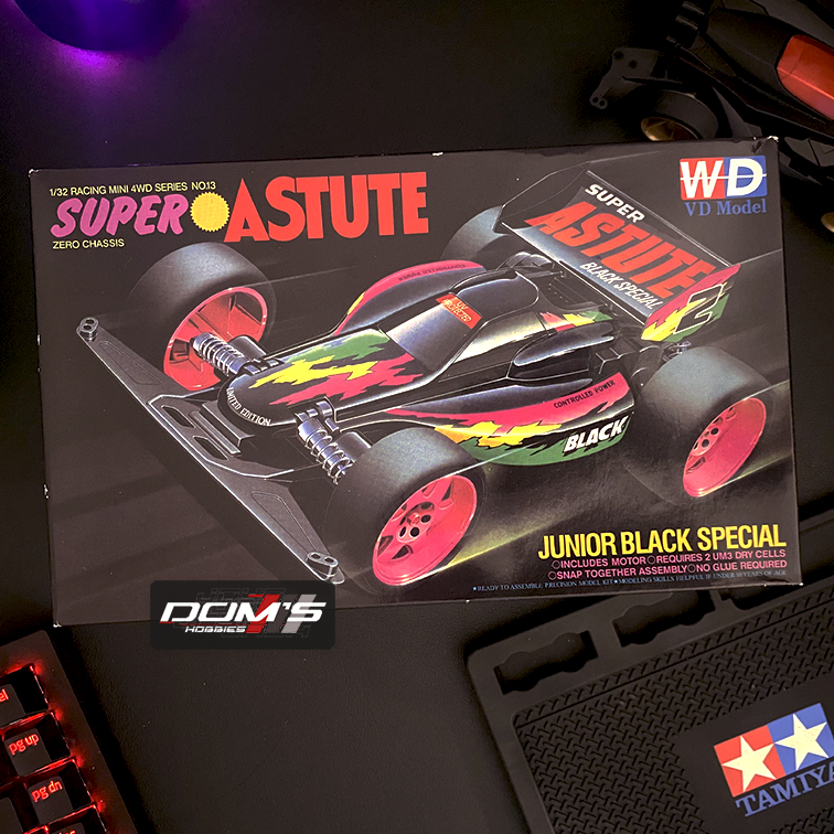 REP TAMIYA 18513 SUPER ASTUTE Jr. BLACK SPECIAL - DD VC MODEL - ZERO CHASSIS - BACA DESKRIPSI