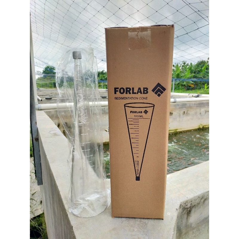 Imhoff Cone 1000ml / 1 liter, Gelas Ukur / Takar Bentuk Kerucut merek FORLAB