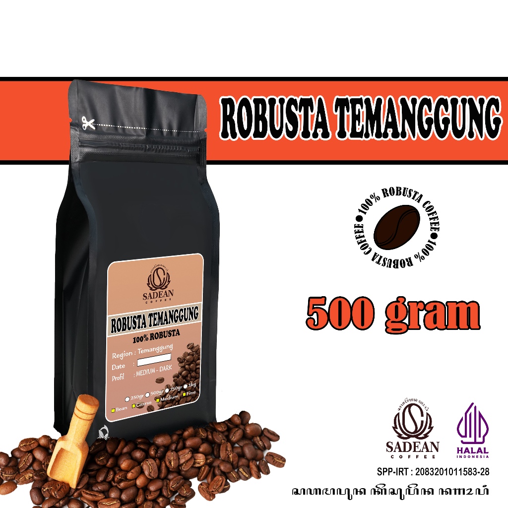 

Biji Kopi Bubuk Robusta Temanggung 500gr / Kopi Robusta Temanggung 100% Robusta Temanggung 500gram