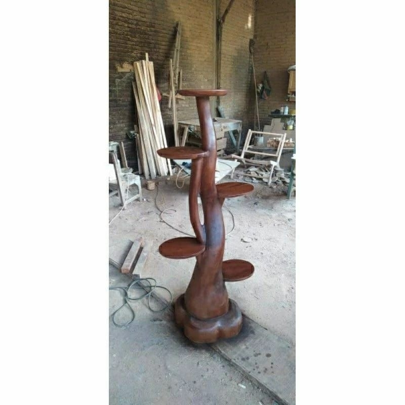 rak bunga rak bunga minimalis rak bunga kayu trembesi