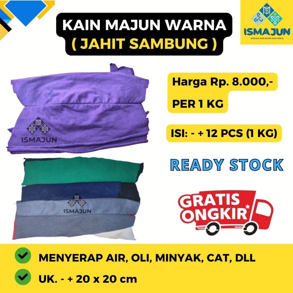 KAIN LAP MAJUN JAHIT SAMBUNG WARNA KILOAN (MAJUN SAMBUNG WARNA)