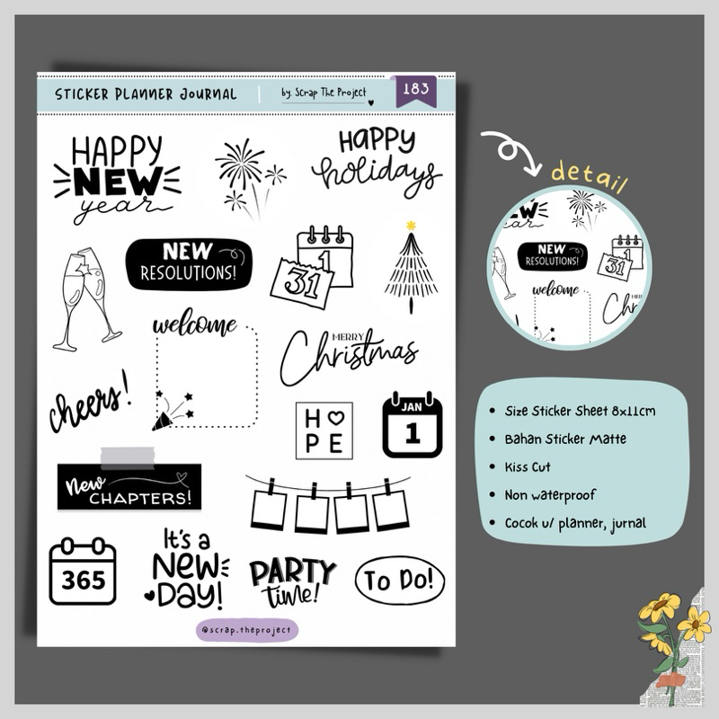 

STICKER PLANNER JOURNAL / NEW YEAR & RESOLUTION STICKER / STP - 183