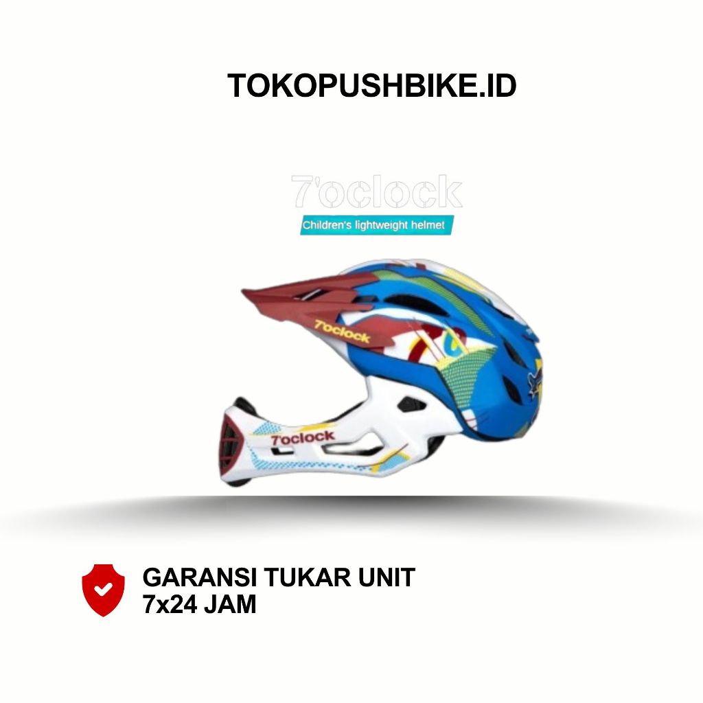 𝗢𝗥𝗜 HELM 7'OCLOCK ORIGINAL ROCKFISH - HELM ANAK Balance Bike / Pushbike / BMX