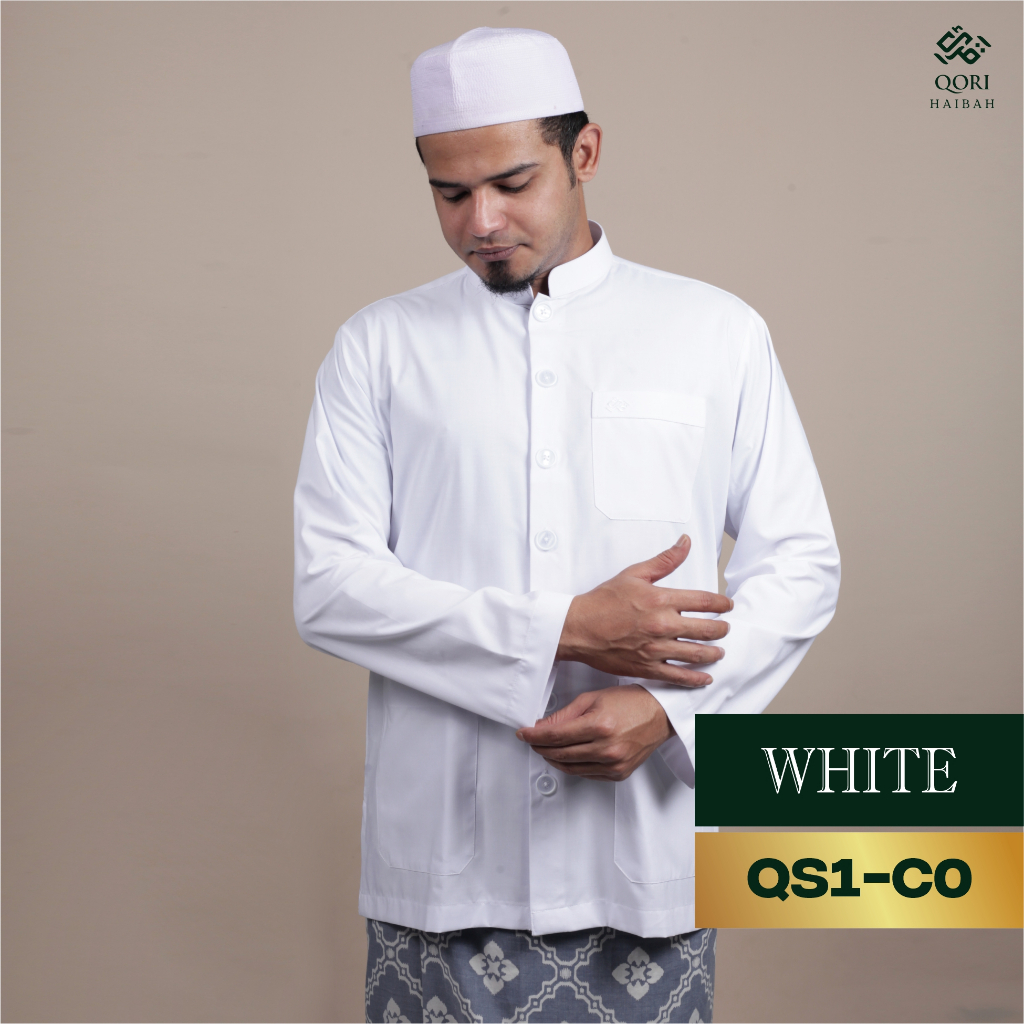 Qori Apparel Baju Koko Haibah Salaf Lengan Panjang Non Manset