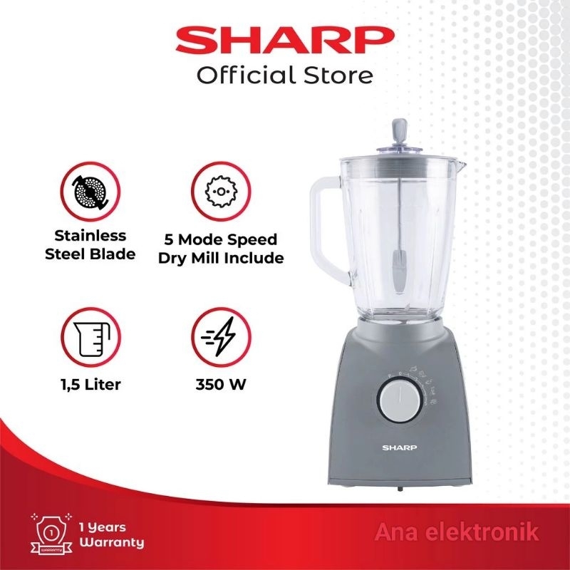 BLENDER SHARP EM-151G/GY 2 ( TABUNG KACA)