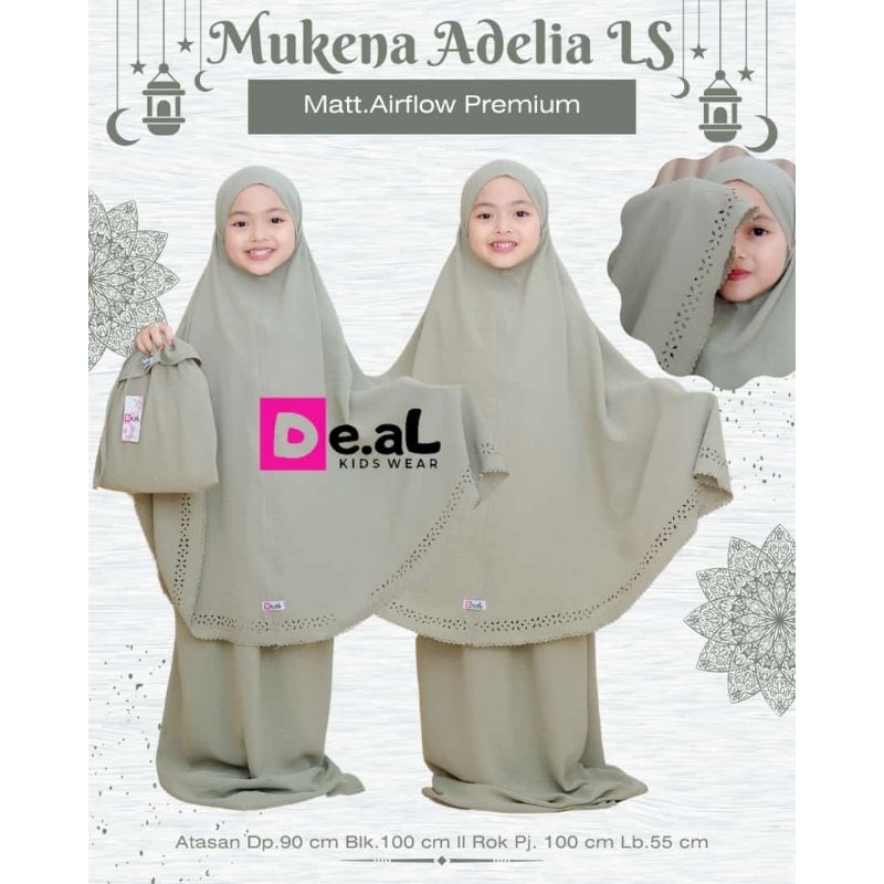 Mukena adelia LS/mukena adelia LD/5-8thn