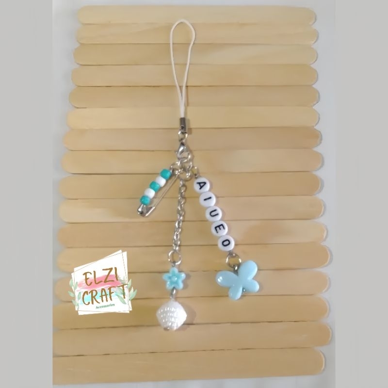 GANTUNGAN HP HURUF / GANTUNGAN KUNCI HURUF / GANTUNGAN MANIK Lanyard