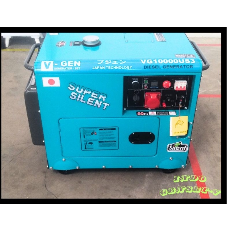 GENSET PORTABLE SILENT V-GEN VG10000US3 DIESEL GENERATOR 7KVA