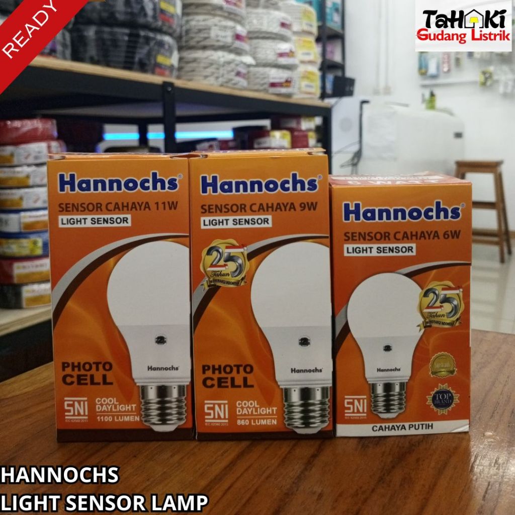 Bohlam Lampu LED HANNOCHS LIGHT SENSOR SNI Photo Cell Sensor Cahaya