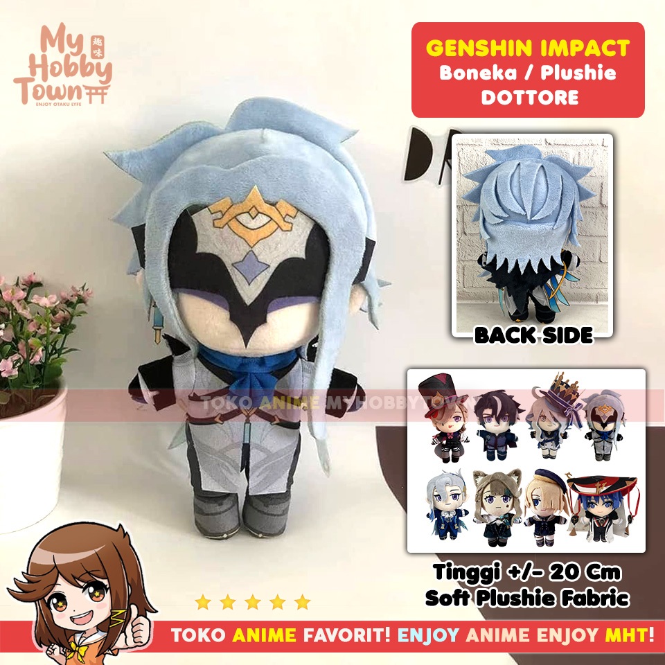 Boneka Anime Game Karakter Genshin Impact Dottore Plushie Doll