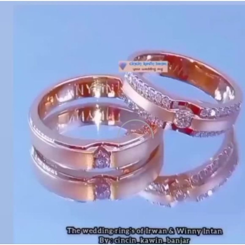 cincin couple emas kuning dan perak