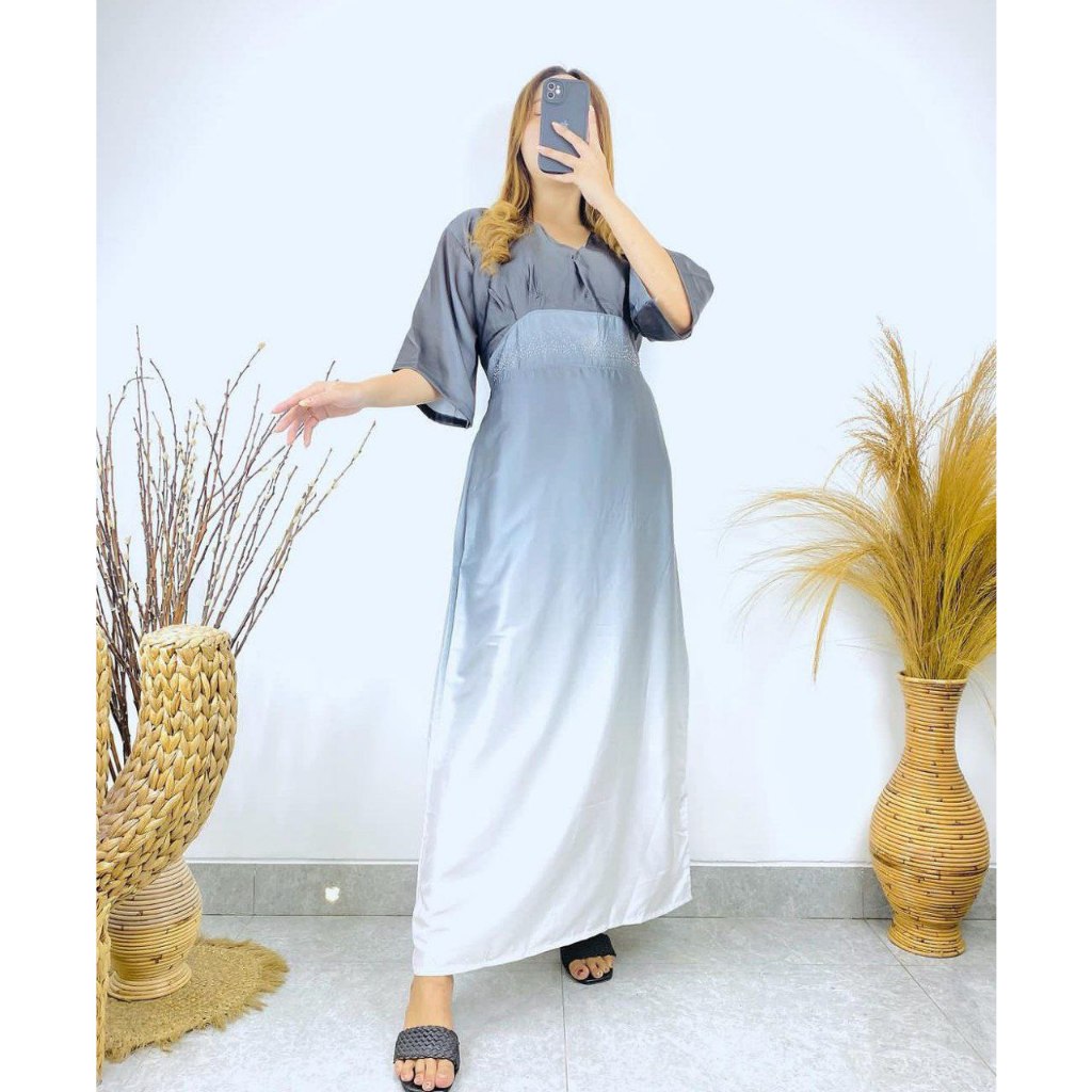 Benang Raja Gamis Ombre Armany Satin New Collection