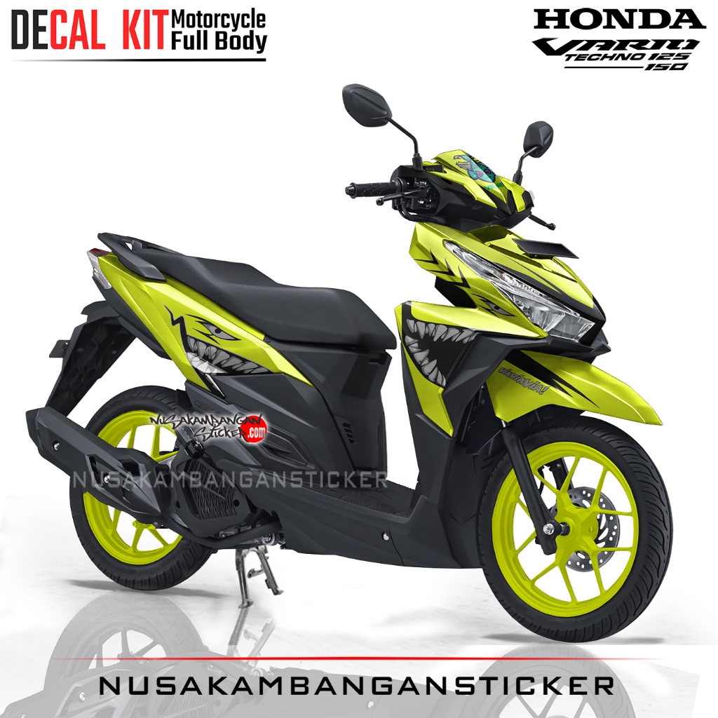 Decal Stiker All New Vario 125 -150 Kuning Stabilo Shark Sticker Full Body