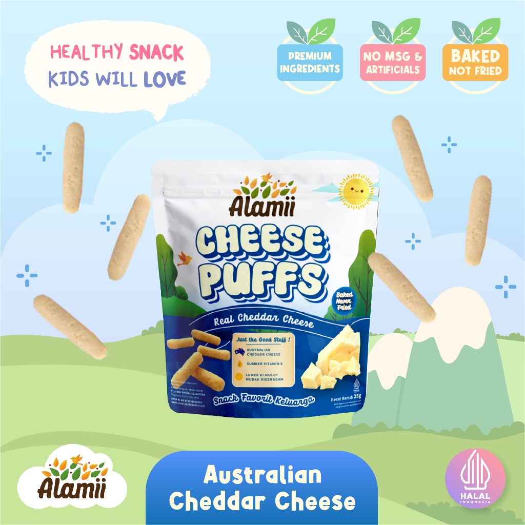 Snack Sehat Anak - Alamii Puffs  - Cheese (25g) - Gluten Free