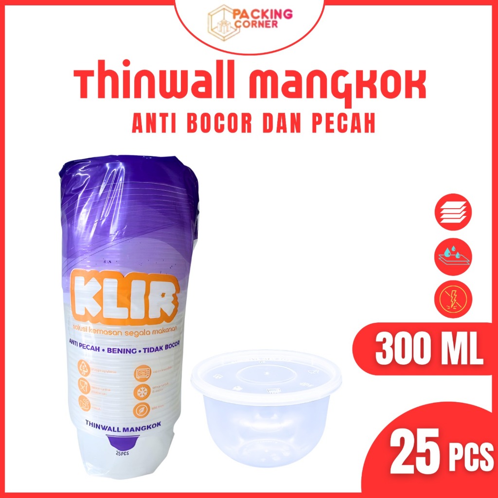 Thinwall Mangkok 300ml Thinwall Salad Puding Jely Bowl Klir Bukan Victory DM Libra Pack